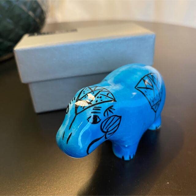 Amazon.co.jp: 青いカバ エジプシャンブルー 置物 復活再生の守神